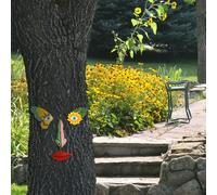 4Pcs Tree Faces Decor, Waterproof Resin Art Colorful Human Face Tree Decorations, Multipurpose Garden Decoration, Weather Resistant Fade Proof for Outdoor Spaces