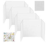 4Pcs Tri-Fold Display Board, 26x17 Inch Foldable Presentation Poster Board, Lightweight Corrugated Cardboard for School Projects, Art Exhibits, Business Displays, and Craft Fairs