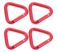 4pcs Triangle Carabiner Clip, Aluminum Alloy, Red, Lightweight | Wear Resistant Triangle Buckle, Attachable to Backpack or Belt, Easy to Store, Outdoor Keychain Accessory