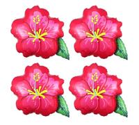 4Pcs Tropical Hibiscus Foil Balloons, 23.6inch Hot Pink Hibiscus Flowers Balloon for Magic Theme Hawaiian Flamingo Summer Luau Aloha Birthday Party Decorations