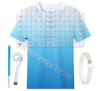 4PCS Tshirt Ruler Guide Set - HTVRONT Tshirt Ruler Guide for Vinyl Alignment - Transparent PVC Tshirt Measurement Tool for Heat Press in HTV Vinyl, T Shirt Ruler to Center Design and Craft Sewing