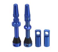 4pcs Tubeless Bicycle Valve Stem Kit with Dust Cap and Tool | Blue Silicone and Aluminum Alloy Parts, Universal Fit for Cyclists, Bicycles, Gravel Riding, Sealant