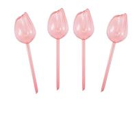 4pcs Tulip Shape Automatic Watering Spikes - PVC Plastic Self-Watering Drippers for Potted Plants - Garden Tools for Lazy Watering - Ideal for Roses, Succulents & Home Gardening