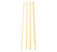 4Pcs Tunisian Crochet Hooks 9.4in Long Assorted Size Anti Slip Bamboo Double Ended Crochet Hooks Beginners Yarn Knitting Double Ended for Knitting Sewing