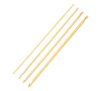 4Pcs Tunisian Crochet Hooks 9.4in Long Assorted Size Anti Slip Bamboo Double Ended Crochet Hooks Double Ended Crochet Hooks Beginners Yarn Knitting Hook for Knitting Sewing