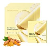4PCS Turmeric Collagen Mask Overnight, Kojic Acid Turmeric Overnight Hydrating Face Mask, Collagen Sleeping Mask for Glass Skin, Korean Skincare, Firming, Anti Aging, Even Skin Tone