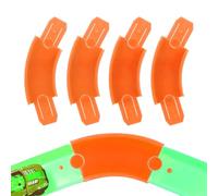 4pcs Turn Track Pieces for Hot Wheels, 45 Degree Curved Race Track Connectors for Toy Car Racetrack Builder Corners Components Parts Set Compatible with Hot Wheels (Orange)
