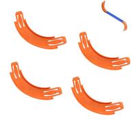 4pcs Turn Track Pieces for Hotwheel, 90 Degree PP Track Connectors Curved Tracks Connectors Toy Racetrack Builder Components Parts Compatible with Hotwheel 20x4x1.5cm