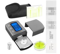 4pcs Turntable Calibration Tool Kit, 0.01g High Accuracy Digital Stylus Force Gauge with 5g Calibration Weight, Bullseye Level, Cartridge Protractor, VTA Azimuth Ruler for Vinyl Tonearm Setup