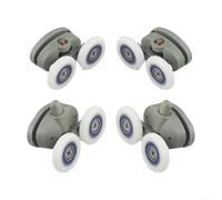 4pcs Twin Butterfly Shower Door Rollers for Smooth Sliding Performance Adjustable Top and Bottom Wheels Compatible with 19 27mm Diameter Glass Door Wheels (27mm)