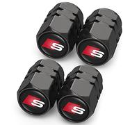 4PCS Tyre Valve Caps, Car Tyre Caps Compatible with Audi S Line S1 S2 S3 S4 S5 S6 S7 S8 SQ2 SQ5 SQ7 SQ8, Leak-Proof Dust Caps for Car Tyres