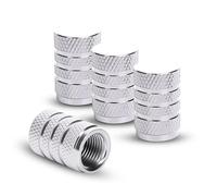 4Pcs Tyre Valve Caps For A5 8T 2009-2016(normal/Silver) | Compatible with Audi Aluminium Alloy Body Sleek Metallic Look UV Resistant Finish Stable Air Pressure Easy Screw On Tool Free