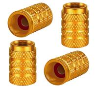 4Pcs Tyre Valve Caps for Nissan Frontier II Crew Cab (D40) 2005-2009, Aluminium Alloy Wheel Dust Covers Airtight Seal Protection Auto Valve Stem Accessories,gold
