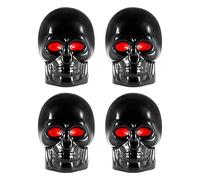 4PCS Tyre Valve Caps,Skull Valve Stem Caps,Skull Style Shape Tires Valve Stem Caps,Dust Caps for Car Tyres,Skull shape Auto Decoration,Tire Stem Valve Covers for Any Automobile Bicycle Motorcycle