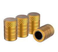 4Pcs Tyres Tire Valve Stem Caps for Citroen e-Mehari 2016-2023, Corrosion Resistant Aluminum Tyre Valve Caps with Belt Ring Seal,Gold