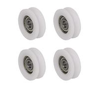 4Pcs U-Shape Groove Bearing Pulley 30x10x6mm Nylon Plastic Wheel for Track Sliding, Glass Door, Window, Transmission Parts