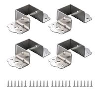 4PCS U-Shaped Bed Rail Brackets Heavy Duty Cold-Rolled Steel with Galvanized Finish for Rust Resistance and Stable Wooden Frame Support Hinges, Silver Gold Sizes 32/35/40mm(silve 40mm)