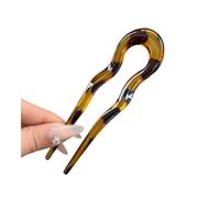 4PCS U-Shaped Hair Fork Fashion Tortoiseshell Acetate Hairpin Geometric Design Headwear Hair Sticks Women Girls(Yellow)