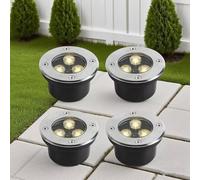 4pcs Ultra-Thin LED Spotlights - 3W Underwater Lighting, IP68 Waterproof Ground Landscape Lights, Recessed Lighting for Swimming Pool, Garden, Terrace(Blue,3W(DC12v))