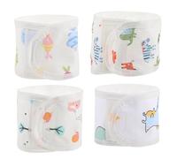4Pcs Umbilical Cord Cover for Newborn 0-12 Months, Soft Cartoon Cotton Baby Belly Button Band with 4 Styles, Baby Belly Band for Boy Girl Gifts.