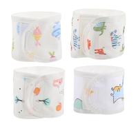 4Pcs Umbilical Cord Cover for Newborn 0-12 Months, Soft Cartoon Cotton Baby Belly Button Band with 4 Styles, Baby Belly Band for Boy Girl Gifts.