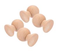4pcs Unfinished Wooden Finial Round Post Cap for Bedposts Curtain Rods | Solid Wood Decorative Topper, Roman Style, Natural Grain, Replacement Piece for Furniture Refurbishment, Indoor Entryways