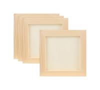 4pcs Unfinished Wooden Photo Frame for DIY Crafts, 20x20cm Square