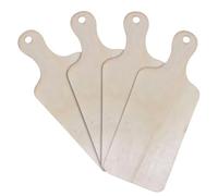 4Pcs Unfinished Wooden Serving Paddles, 9" x 3.5" Handled Boards for Cheese, Bread, Pizza & DIY Craft Projects