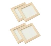 4pcs Unfinished Wooden Square Picture Frame Kit for 20x20cm DIY Crafts