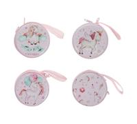 4pcs Unicorn Coin Bag Earphone Carry Case Tinplate Compact Shell | Fine Polishing, Lasting Luster, Polyester Lining, Adorable Style, Family Use, Decoration