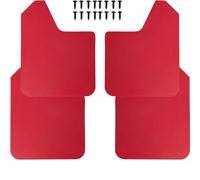 4Pcs Universal Basic Mud Flaps Set Black/Red Car Mudguard Splash Guards With Accessories For Trucks Cars Suvs Vans Protect Vehicles(Red)