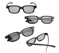 4Pcs Universal Black 3D Glasses for Cinema - Passive 3D TV Glasses for Adults, Perfect for Home Theater, Movies, Gaming
