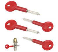 4PCS Universal Brass Bolt Key - 80mm Star Security Rack Bolt Keys for Fire Doors, Pipe Wells, and Window Locks - Spare Locking Keys Set with 30mm Key Length, Red Handle