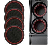 4PCS Universal Car Cup Holder Coasters, 2.75 Inch Waterproof Shock Absorbent Car Cup Mats, Non-Slip Wear-Resistant Cup Holder Insert, Automotive Interior Decorative Accessories for Most Vehicles