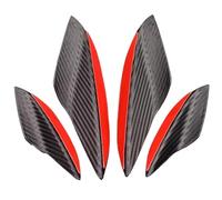 4pcs Universal Car Front Bumper Lip Rubber Fins Styling Spoilers Splitter Canards Valence Sticker Decorative Kit