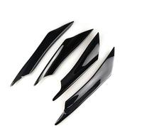 4pcs Universal Front Bumper Lip Diffuser Spoiler Splitter Canards Car Exterior Soft Rubber Fins Decoration Car Protector Decorative(Glossy Black)