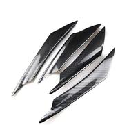 4pcs Universal Front Bumper Lip Diffuser Spoiler Splitter Canards Car Exterior Soft Rubber Fins Decoration Car Protector Decorative(Carbon Look)