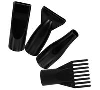 4pcs Universal Hair Dryer Comb Nozzle Attachment for Dogs, Abs Black