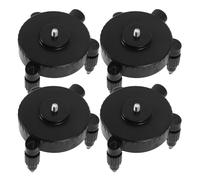 4pcs Universal Level Fine Tuning Base Brackets Black Adjustable | Plastic and metal build, damped rotary support, three independent knobs, for wall mounting and uneven surfaces