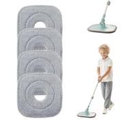 4PCS Universal Mop Refill Pad for Square Spin and Bucket Microfiber Replacement Pads Cleaning Floors Refills Reusable Cover