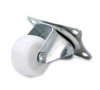 4PCS Universal Swivel Casters 1.5" Wheels Castor White PP Nylon Dual Roller Bearing Wheel for Platform Trolley Chair (Color : White, Size : 1.0 Inch)