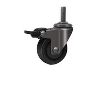 4PCS Universal Threaded Stem Casters - 2inch (50mm) 200kg Capacity With Locking Brake & Multi-Size Adapters(M10x25mm-A)