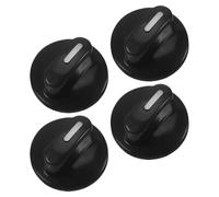 4pcs Universal Timer Control Knobs with 6mm D-shaft Plastic ABS Black | Easy Installation Replacement Part with Sl inish, Half-shaft Design, Suitable for Timers and Air Fryers