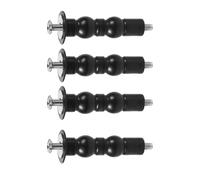 4pcs Universal Toilet Seat Lid Screws, Rubber Black Seat Bolts Fittings Fixings Hinges Easy Installation Anti-Slip Hardware Replacement Kit for Office Hotel Home School Toilet