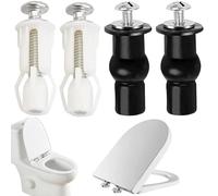 4pcs Universal Toilet Seat Replacement Kit - Stainless Steel Hinges & Bolts with Expanding Rubber Nuts for Easy Installation (Anti-Rust & Rattle-Proof Design)
