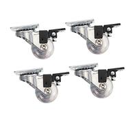 4pcs Universal Wheel Ball Bearings Swivel Caster Wheels Chair Casters Furniture Casters Heavy Duty Caster Roller Casters Caster with Brake Caster Wheel with Brake No Noise Wheel Pu
