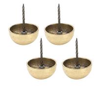 4Pcs Upholstery Nail Round Head Antique Brass Decorative Furniture Tacks, Sharp Point Drawing Pins for Sofa Wood Craft, Includes 3cm to 6cm Sizes for Home DIY Restoration (Brass Color)