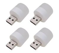 4pcs USB Computer Lamp 2w 5v Portable Night Light for Laptop Lighting | White Plastic Design, Eye Comfort Illumination, Keyboard Visibility, Suitable for Travel, Bedside Use and USB Power Strips