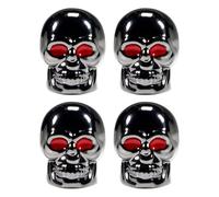 4Pcs Valve Caps Skull, Skull Styling Car Valve Covers, Tyre Valve Caps Copper Dust Caps for Car, Universal Tire Dust Covers Dust Caps for Any Automobile Bicycle Motorcycle (Grey)
