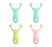 4PCS Vegetables Peeler Advanced Ceramic Peeler Plastic with Ergonomic Plastic Handle Colorful Peelers for Kitchen Use Including Potato Hand and Veg Tools for Fruits and Vegetables